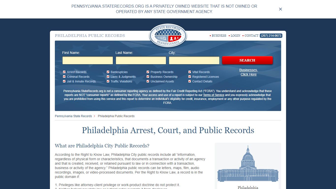 Philadelphia Arrest and Public Records | Pennsylvania.StateRecords.org