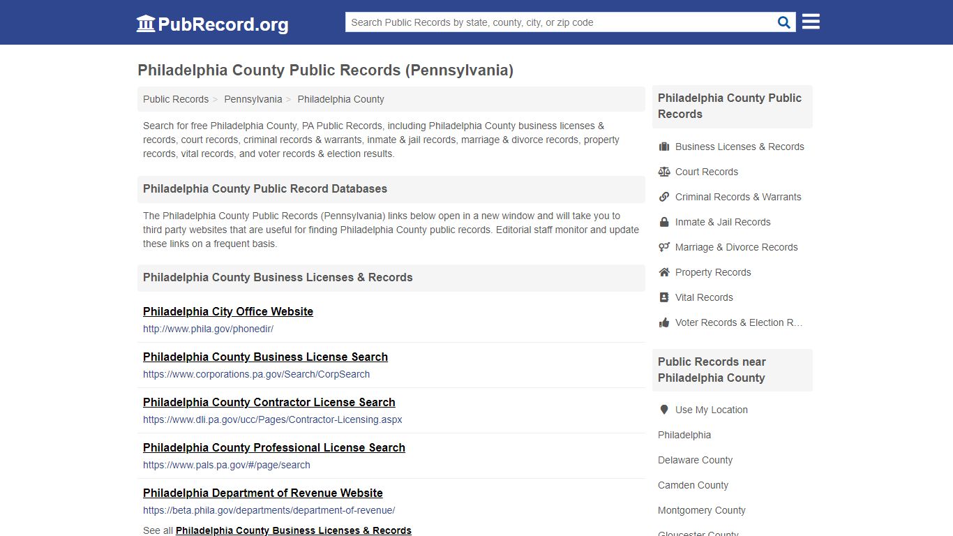 Free Philadelphia County Public Records (Pennsylvania Public Records)